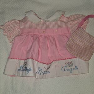 Pink and White Baby Dress with Embroidery